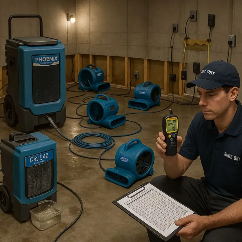 Structural Drying and Dehumidification process in Murphy, MO